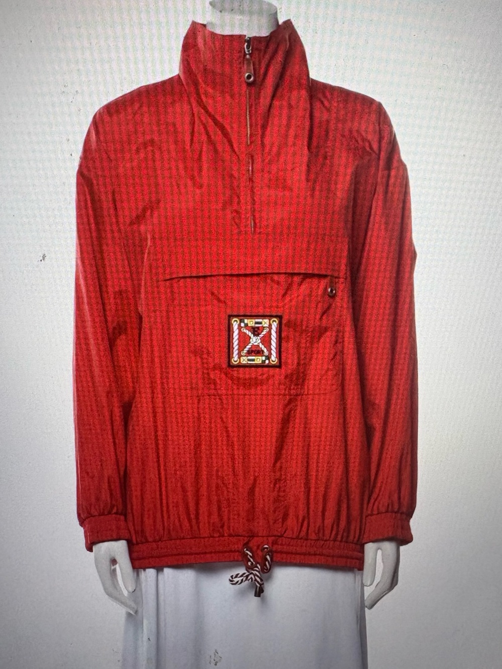 Escada Sport Red Pullover Anorak with Front Patch
